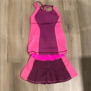 Lululemon Athletica Pink and Black Mini Skirt